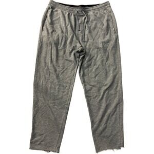 Eddie Bauer Lounge Mens Large Gray Cotton Blend Drawstring Raw Hem Jogger Pants